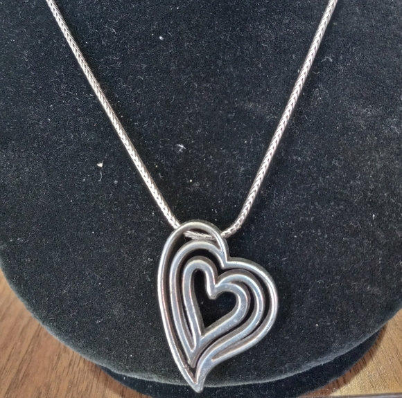 Brighton Big Swirl Heart with crystals design in three tiers 20 inch bracelet. - Picture 2 of 5